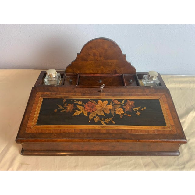 Late 19th Century Victorian Marquetry Writing Slope For Sale - Image 9 of 10