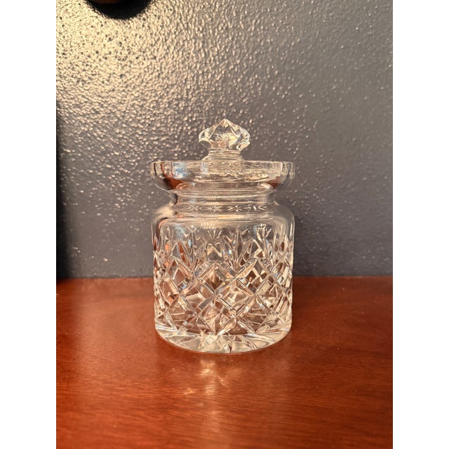 Vintage Crystal Cut Glass Biscuit - Cookie - Candy Jar - Pineapple Cut For Sale - Image 4 of 14