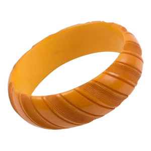 Bakelite Carved Butterscotch Bracelet Bangle