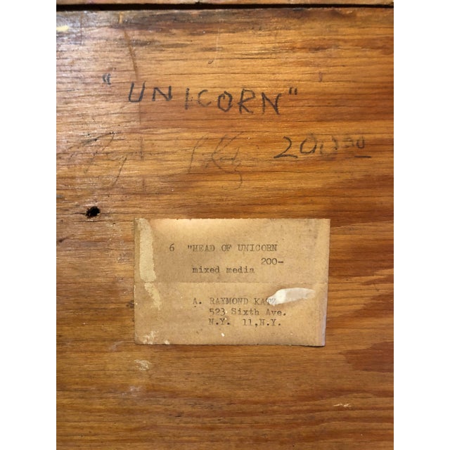 Sculpture Materials Alexander Raymond Katz, Mixed Media Sculptural Painting "Unicorn" Chicago Jewish Modernist For Sale - Image 7 of 7