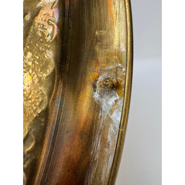 Vintage Brass Turkish Coffee Serving Tray With Carry Handle For Sale - Image 9 of 11