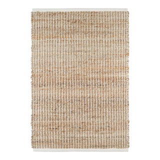 Dash & Albert by Annie Selke Gridwork Ivory Woven Jute Rug, 2'6" x 8' For Sale