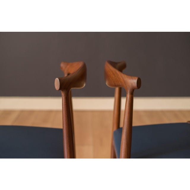 Wood Vintage Set of Six Sculptural Solid Teak Danish Dining Chairs by Vamo Sønderborg For Sale - Image 7 of 18