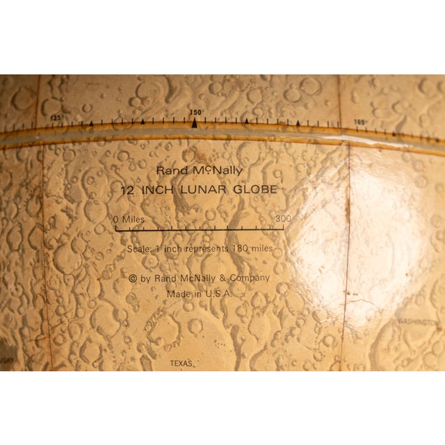 Vintage Rand McNally 12-Inch Lunar Globe With Custom Stand For Sale - Image 9 of 9