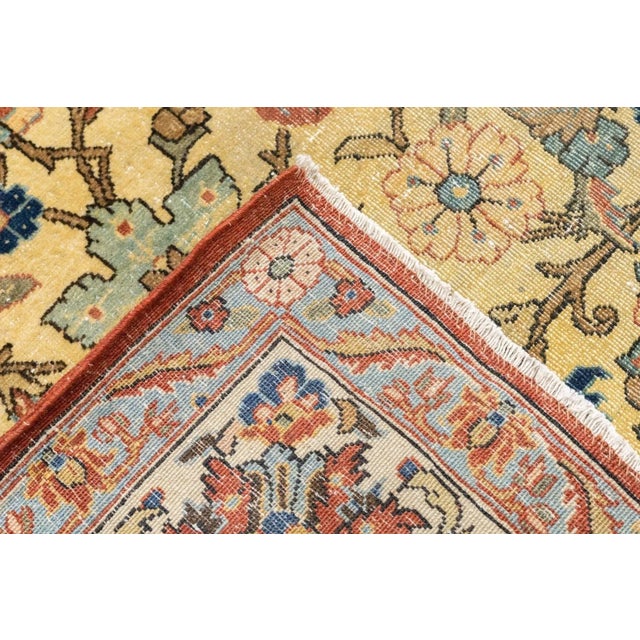 Extremely Fine Antique Persian Tehran Wool Rug 7'10'' X 10'5'' For Sale - Image 12 of 12