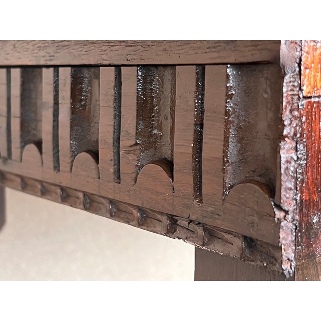 Wood Late 19th Spanish Nightstand or Bedside With Carved Drawer For Sale - Image 7 of 9