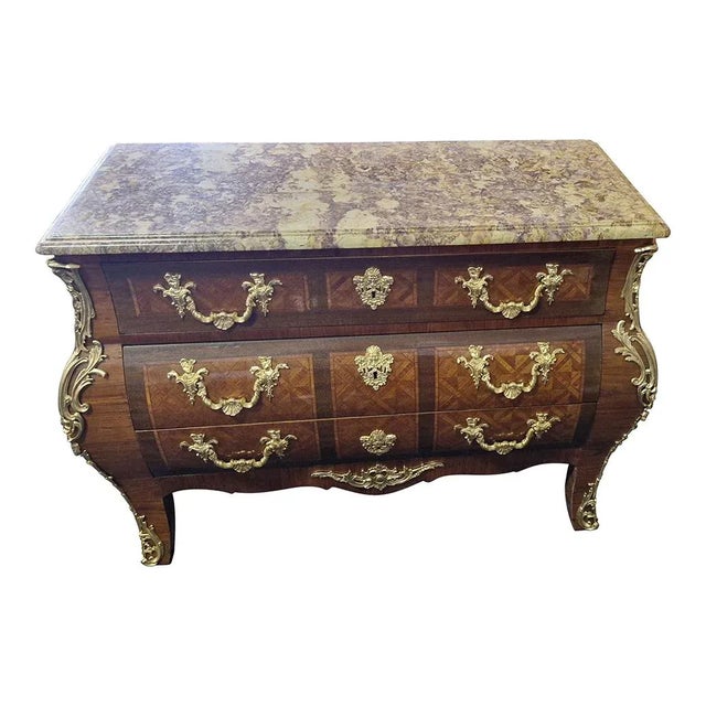 Louis XV Style French Chest of Drawers, 1950s For Sale - Image 3 of 7