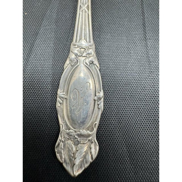 Victorian Pair Simpson Hall Miller Sterling Teaspoons 5.5" Jewel Pattern For Sale - Image 3 of 10