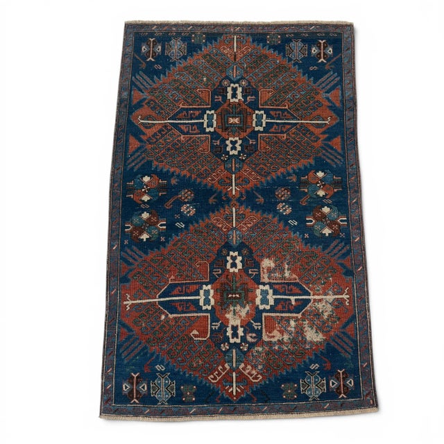 Antique Kazak Rug | Double Medallions | 3x5 For Sale - Image 4 of 5