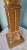 Gilt Porcelain Marble Top Column Pedestal Stand Table For Sale - Image 4 of 10