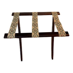 Folding Luggage Rack With Floral Jacquard Straps