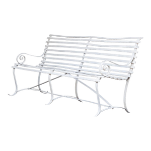 Antique Zinc Strap/Iron Garden Bench
