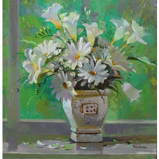 Oil Painting Daisies Egor Ktpatunov For Sale