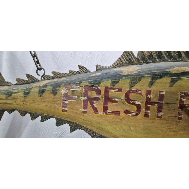 Six Foot Carved Fish Trade Sign For Sale - Image 10 of 12