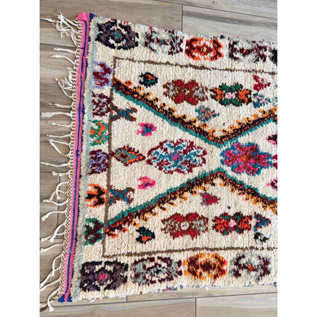 Moroccan Vintage Moroccan Azilal Berber Boucherouite Rug For Sale - Image 3 of 16