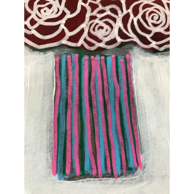 Cassandra Auker Contemporary Small Painting on Paper “Little Rose Vase” For Sale - Image 4 of 4