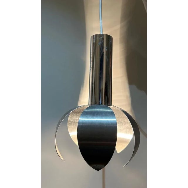 Chrome and Brushed Steel Suspension, 1970s For Sale - Image 6 of 10
