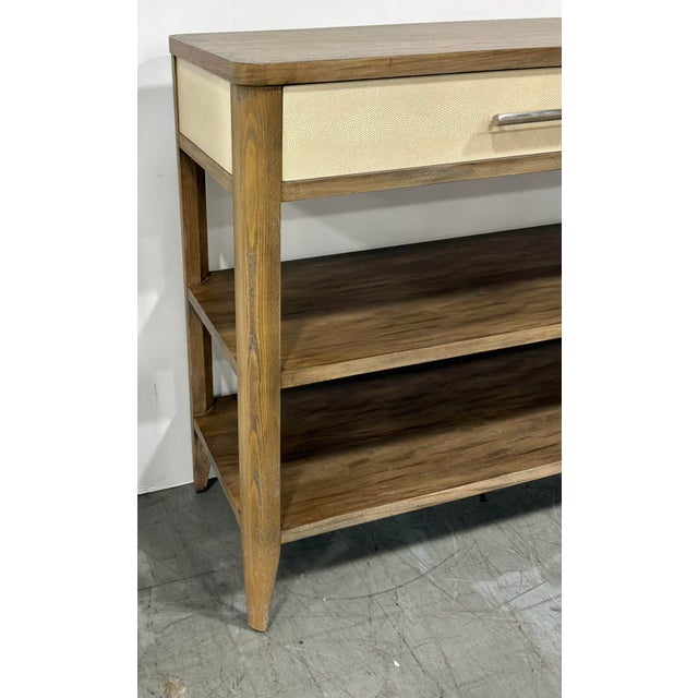 Cream Theodore Alexander Modern Cream Shagreen Laszio Console Table For Sale - Image 8 of 8