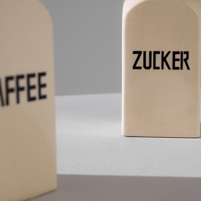 1900s German Ceramic Boxes with Metal Lid, a Pair For Sale - Image 4 of 4