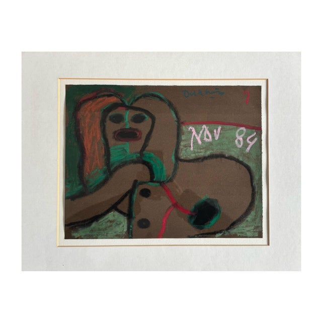 Contemporary Ed Dukkers, Omhelzing II (Embrace II), 1984, Acrylic on Paper For Sale - Image 3 of 11