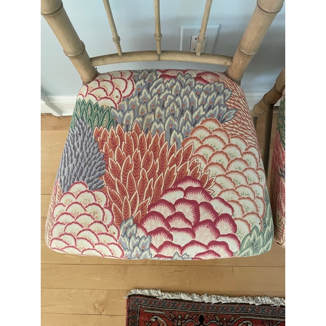 Pair of Vintage Faux Bamboo Side Chairs For Sale In New York - Image 6 of 12
