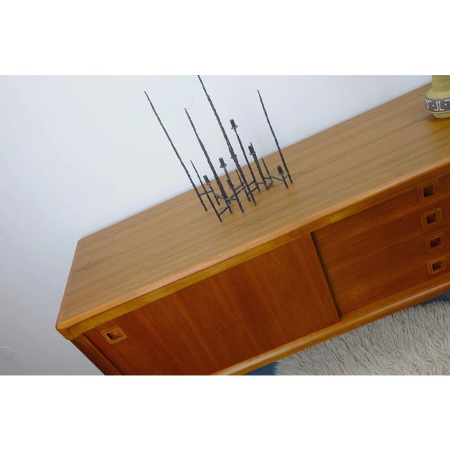Brown Teak Veneer Sideboard by H.W. Klein for Bramin, 1960s For Sale - Image 8 of 13
