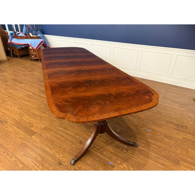 Classic Scallop Cornered Mahogany Dining Table by Leighton Hall - Showroom Sample For Sale In Atlanta - Image 6 of 14