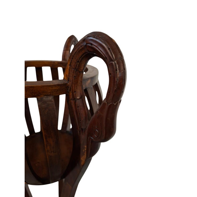 1990s Vintage Cherry Wood Plant Pot, 1990s For Sale - Image 5 of 11