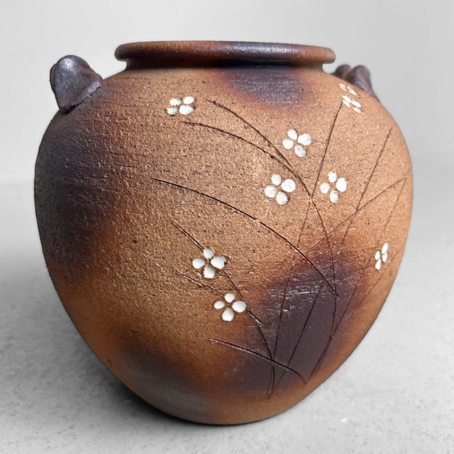 Ceramic Shigaraki Ikebana Flower Vase by Meizan, 1970s For Sale - Image 7 of 11
