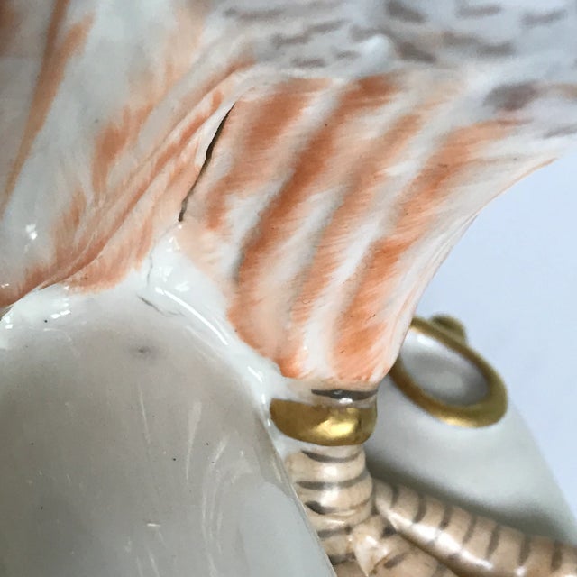 Mottahedeh Hand Painted Falcon on Pillow Made in Italy For Sale - Image 12 of 13