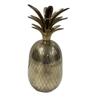 1980s Brass Pineapple Box For Sale