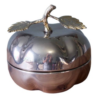 Silver-Plated Metal and Brass Candy Dish, 1970 For Sale