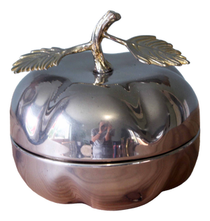 Silver-Plated Metal and Brass Candy Dish, 1970