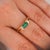 2020s 0.65 Carat Emerald 14k Gold Two Row Open Gap Band Ring, Size 7 For Sale - Image 5 of 11