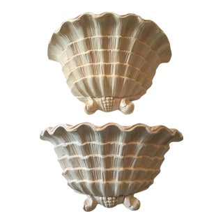 Serge Roche Style Shell Wall Sconces - A Pair For Sale