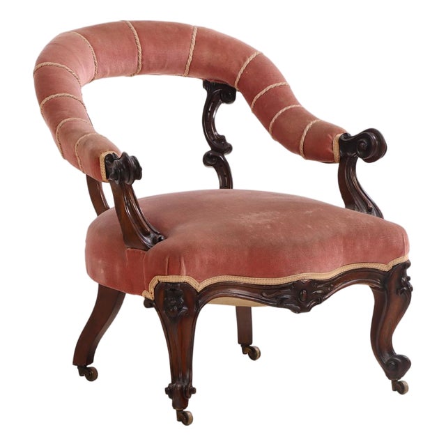 French Rosewood Continuous Arm Chair, C 1860. For Sale