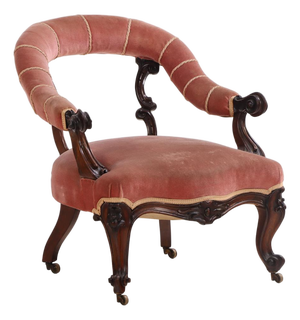 French Rosewood Continuous Arm Chair, C 1860.