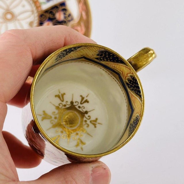 Antique Pattern 710 Demitasse Cup and Saucer from Jackson & Gosling Grosvenor, 1890, Set of 2 For Sale - Image 4 of 11