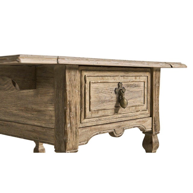 Farmhouse Rustic Farmhouse Dropleaf Side Table For Sale - Image 3 of 12