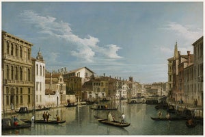 The Grand Canal in Venice by Canaletto, Vintage Art Print, 18" X 12"