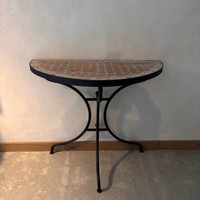 Metal Moroccan Half-Moon Console Table For Sale - Image 7 of 7