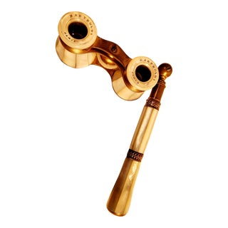 Late 19th Century Mother of Pearl Opera Glasses With Extending Handle, Bartholdi Paris For Sale