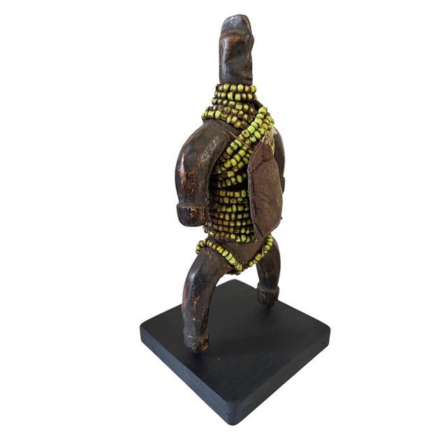Vintage African Fertility Beaded Doll Cameroon 8.5" H W/Wood Stand For Sale - Image 4 of 6