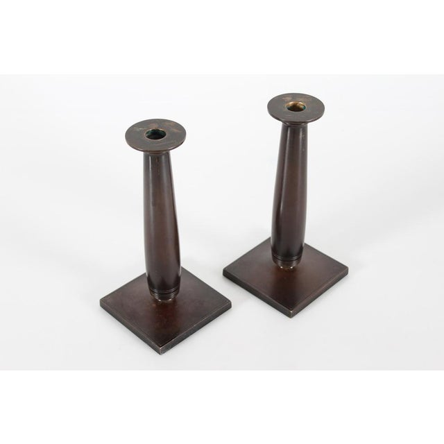 1930s Danish Art Deco High Candleholders in Bronze by Just Andersen, 1930s, Set of 2 For Sale - Image 5 of 18