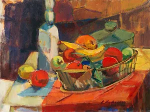 'Still Life of Fruit' by Lorraine Laubender, California Woman Artist