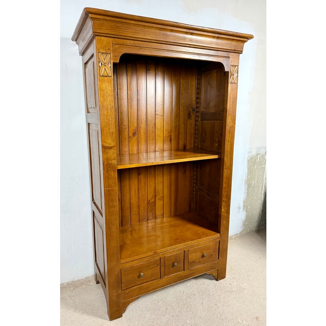 Spanish Oak Bookcase with Drawers, 1950s For Sale - Image 11 of 16