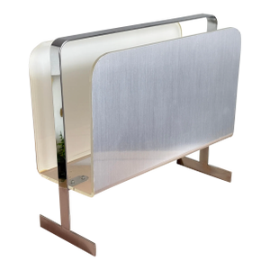 1970s Lucite and Chrome Magazine Holder Attributed to Milo Baughman