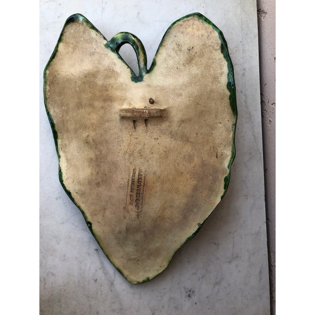 19th Century Majolica Palissy Leaf Wall Fish & Lobster Platter Alfred Renoleau For Sale - Image 10 of 12