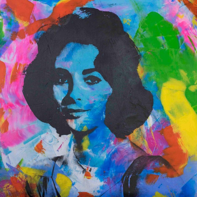 Figurative Elizabeth Taylor Painting by Dane Shue For Sale - Image 3 of 3