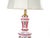 Metal Antique Bohemian Cranberry Crystal, Painted and Gilt Gold Decorated Table Lamp For Sale - Image 7 of 12